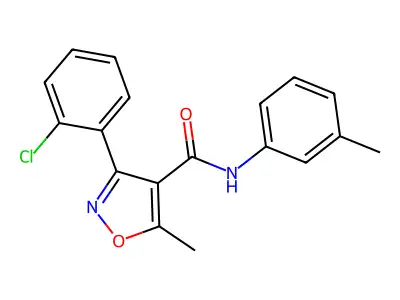 3-(2-chlorophenyl)-5-methyl-N-(3-methylphenyl)-4-isoxazolecarboxamide structure
