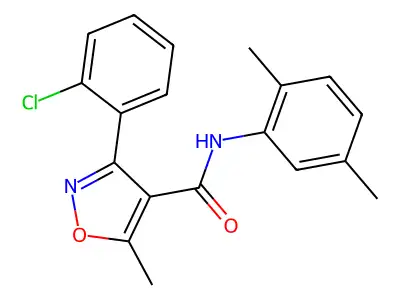3-(2-chlorophenyl)-N-(2,5-dimethylphenyl)-5-methyl-1,2-oxazole-4-carboxamide structure
