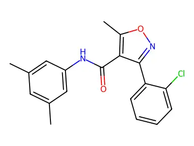 3-(2-chlorophenyl)-N-(3,5-dimethylphenyl)-5-methyl-1,2-oxazole-4-carboxamide structure