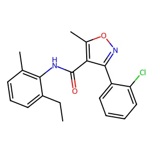 3-(2-chlorophenyl)-N-(2-ethyl-6-methylphenyl)-5-methyl-1,2-oxazole-4-carboxamide structure