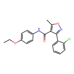 3-(2-chlorophenyl)-N-(4-ethoxyphenyl)-5-methyl-1,2-oxazole-4-carboxamide structure