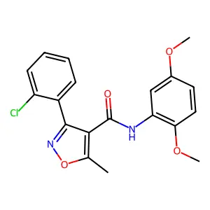 3-(2-chlorophenyl)-N-(2,5-dimethoxyphenyl)-5-methyl-1,2-oxazole-4-carboxamide structure
