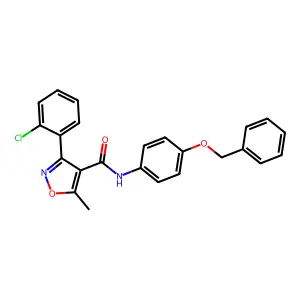N-[4-(benzyloxy)phenyl]-3-(2-chlorophenyl)-5-methyl-4-isoxazolecarboxamide structure