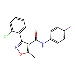 3-(2-Chlorophenyl)-N-(4-iodophenyl)-5-methyl-4-isoxazolecarboxamide structure