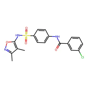 3-chloro-N-(4-{[(3,4-dimethyl-5-isoxazolyl)amino]sulfonyl}phenyl)benzamide structure