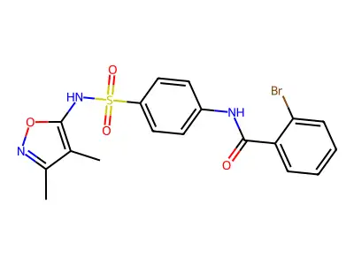 2-bromo-N-{4-[(3,4-dimethyl-1,2-oxazol-5-yl)sulfamoyl]phenyl}benzamide structure