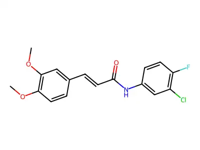 N-(3-chloro-4-fluorophenyl)-3-(3,4-dimethoxyphenyl)acrylamide structure