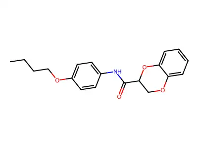 N-(4-butoxyphenyl)-2,3-dihydro-1,4-benzodioxine-2-carboxamide structure