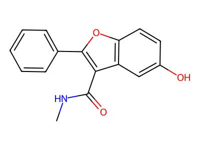 5-hydroxy-N-methyl-2-phenyl-1-benzofuran-3-carboxamide structure