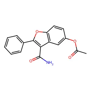 3-Carbamoyl-2-phenyl-1-benzofuran-5-yl acetate structure