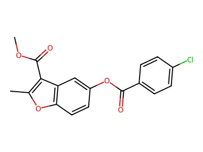 Methyl 5-(4-chlorobenzoyloxy)-2-methyl-1-benzofuran-3-carboxylate structure