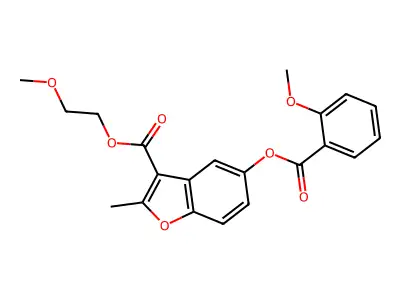 2-Methoxyethyl 5-((2-methoxybenzoyl)oxy)-2-methylbenzofuran-3-carboxylate structure