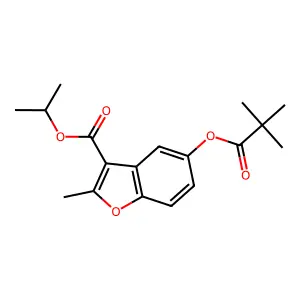 Isopropyl 2-methyl-5-(pivaloyloxy)benzofuran-3-carboxylate structure