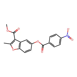 Methyl 2-methyl-5-(4-nitrobenzoyloxy)-1-benzofuran-3-carboxylate structure