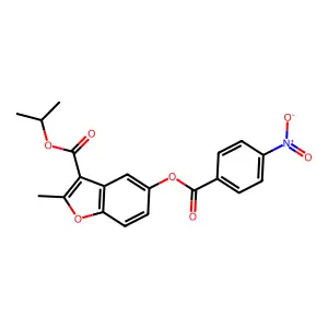 Propan-2-yl 2-methyl-5-(4-nitrobenzoyloxy)-1-benzofuran-3-carboxylate structure