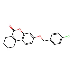 3-[(4-chlorobenzyl)oxy]-7,8,9,10-tetrahydro-6H-benzo[c]chromen-6-one structure