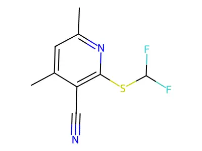 2-((Difluoromethyl)thio)-4,6-dimethylnicotinonitrile structure