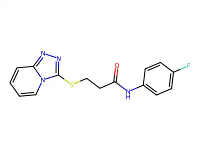 N-(4-fluorophenyl)-3-([1,2,4]triazolo[4,3-a]pyridin-3-ylsulfanyl)propanamide structure