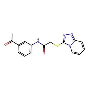 2-([1,2,4]triazolo[4,3-a]pyridin-3-ylthio)-N-(3-acetylphenyl)acetamide structure