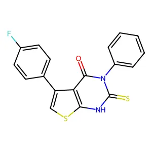 5-(4-Fluorophenyl)-2-mercapto-3-phenylthieno[2,3-d]pyrimidin-4(3H)-one structure