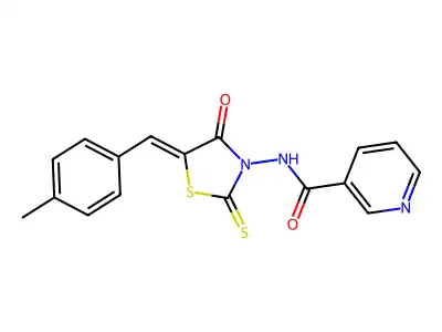 N-[5-(4-Methyl-benzylidene)-4-oxo-2-thioxo-thiazolidin-3-yl]-nicotinamide structure