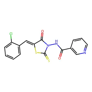 N-[5-(2-Chloro-benzylidene)-4-oxo-2-thioxo-thiazolidin-3-yl]-nicotinamide structure