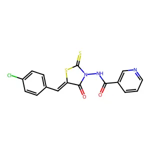 N-[5-(4-Chloro-benzylidene)-4-oxo-2-thioxo-thiazolidin-3-yl]-nicotinamide structure