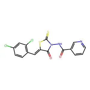 N-[5-(2,4-Dichloro-benzylidene)-4-oxo-2-thioxo-thiazolidin-3-yl]-nicotinamide structure