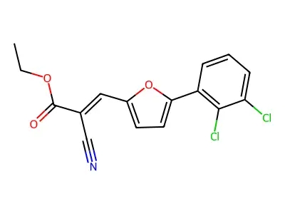 Ethyl 2-cyano-3-(5-(2,3-dichlorophenyl)-2-furyl)acrylate structure