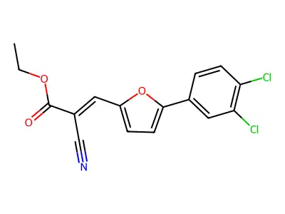 (Z)-ethyl 2-cyano-3-(5-(3,4-dichlorophenyl)furan-2-yl)acrylate structure