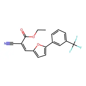 Ethyl 2-cyano-3-{5-[3-(trifluoromethyl)phenyl]furan-2-yl}prop-2-enoate structure
