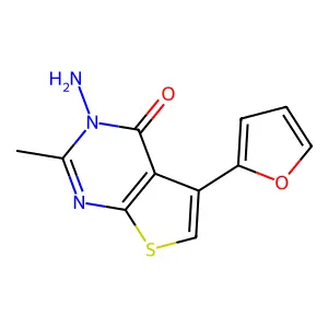 3-amino-5-(furan-2-yl)-2-methylthieno[2,3-d]pyrimidin-4(3H)-one structure