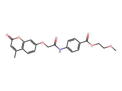 2-methoxyethyl 4-(2-((4-methyl-2-oxo-2H-chromen-7-yl)oxy)acetamido)benzoate structure