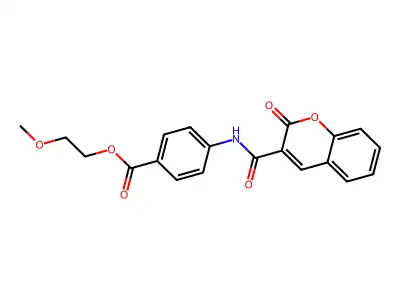 4-[(2-Oxo-2H-chromene-3-carbonyl)-amino]-benzoic acid 2-methoxy-ethyl ester structure