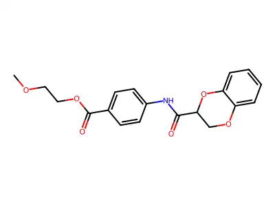 2-Methoxyethyl 4-[(2,3-dihydro-1,4-benzodioxin-2-ylcarbonyl)amino]benzoate structure