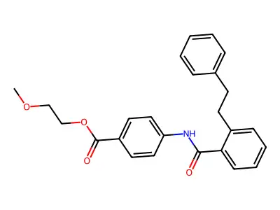 2-Methoxyethyl 4-((2-(2-phenylethyl)benzoyl)amino)benzoate structure