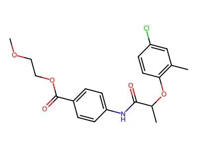 2-Methoxyethyl 4-{[2-(4-chloro-2-methylphenoxy)propanoyl]amino}benzoate structure