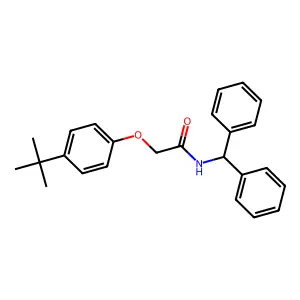 N-benzhydryl-2-(4-tert-butylphenoxy)acetamide structure