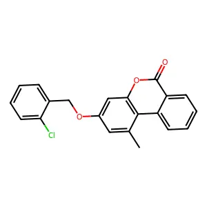 3-[(2-chlorobenzyl)oxy]-1-methyl-6H-benzo[c]chromen-6-one structure