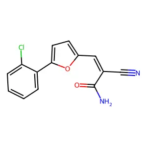 (E)-3-(5-(2-chlorophenyl)furan-2-yl)-2-cyanoacrylamide structure