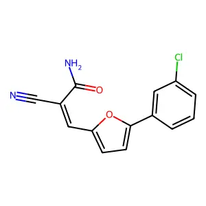 3-(5-(3-Chlorophenyl)-2-furyl)-2-cyanoacrylamide structure
