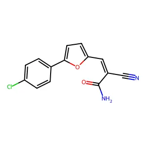(E)-3-(5-(4-chlorophenyl)furan-2-yl)-2-cyanoacrylamide structure