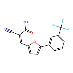 2-Cyano-3-(5-(3-(trifluoromethyl)phenyl)furan-2-yl)acrylamide structure