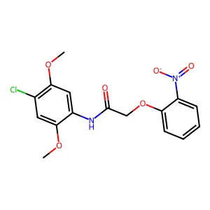 N-(4-chloro-2,5-dimethoxyphenyl)-2-(2-nitrophenoxy)acetamide structure