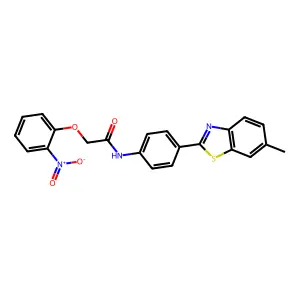 N-[4-(6-methyl-1,3-benzothiazol-2-yl)phenyl]-2-(2-nitrophenoxy)acetamide structure