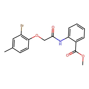 Methyl 2-{[(2-bromo-4-methylphenoxy)acetyl]amino}benzoate structure
