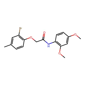 2-(2-bromo-4-methylphenoxy)-N-(2,4-dimethoxyphenyl)acetamide structure