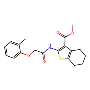 ME 2-(((2-ME-Phenoxy)AC)amino)-4,5,6,7-tetrahydro-1-benzothiophene-3-carboxylate structure