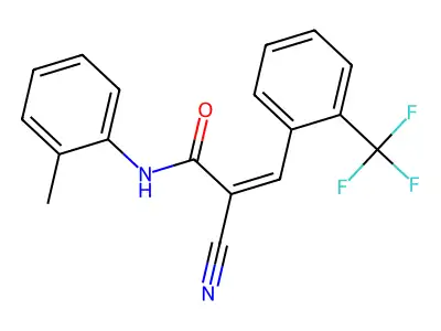 2-cyano-N-(2-methylphenyl)-3-[2-(trifluoromethyl)phenyl]prop-2-enamide structure