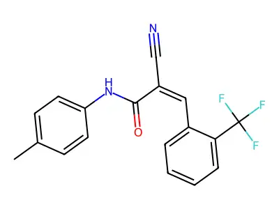 2-cyano-N-(4-methylphenyl)-3-[2-(trifluoromethyl)phenyl]prop-2-enamide structure